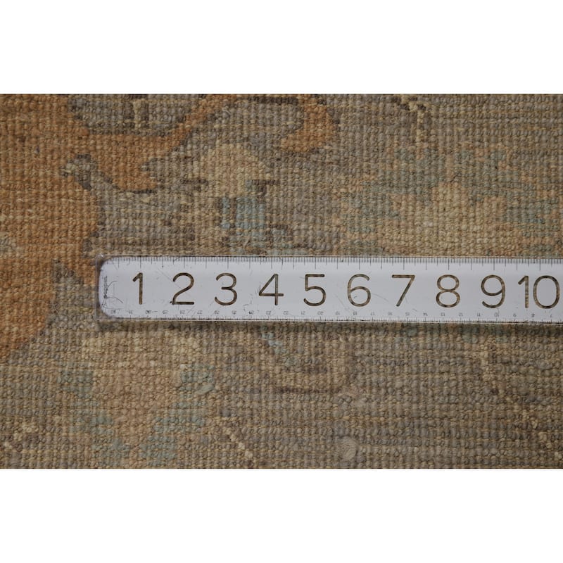 Hand Knotted Oriental 100% Wool Carpet Transitional Floral Navy Blue & Blues Oushak Area Rug - 9' 8'' X 8' 7''