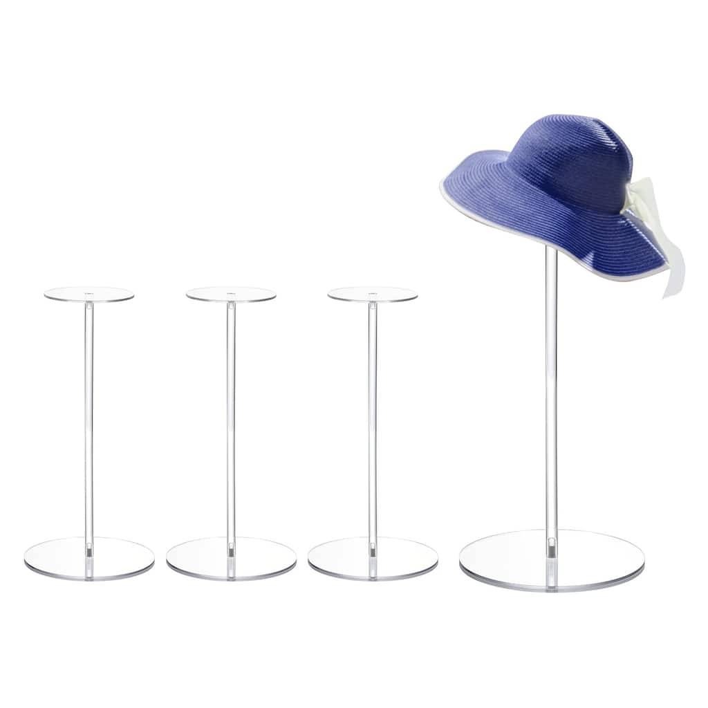 Acrylic Hat Display Stand 4 Pack 12 Inch Round Stand - Clear