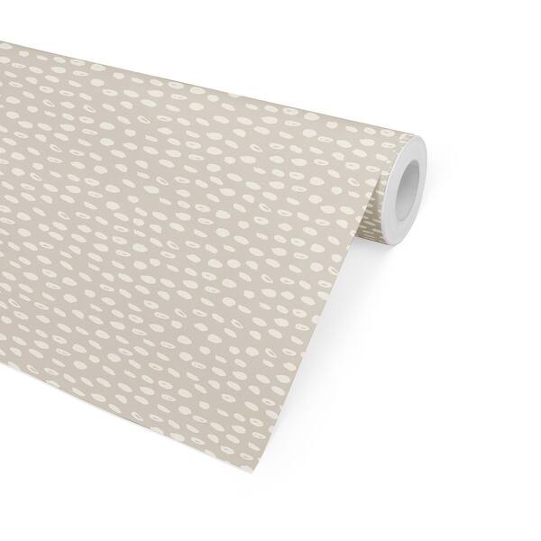 POLKA DOT ABSTRACT BEIGE Peel and Stick Wallpaper By Kavka Designs 2