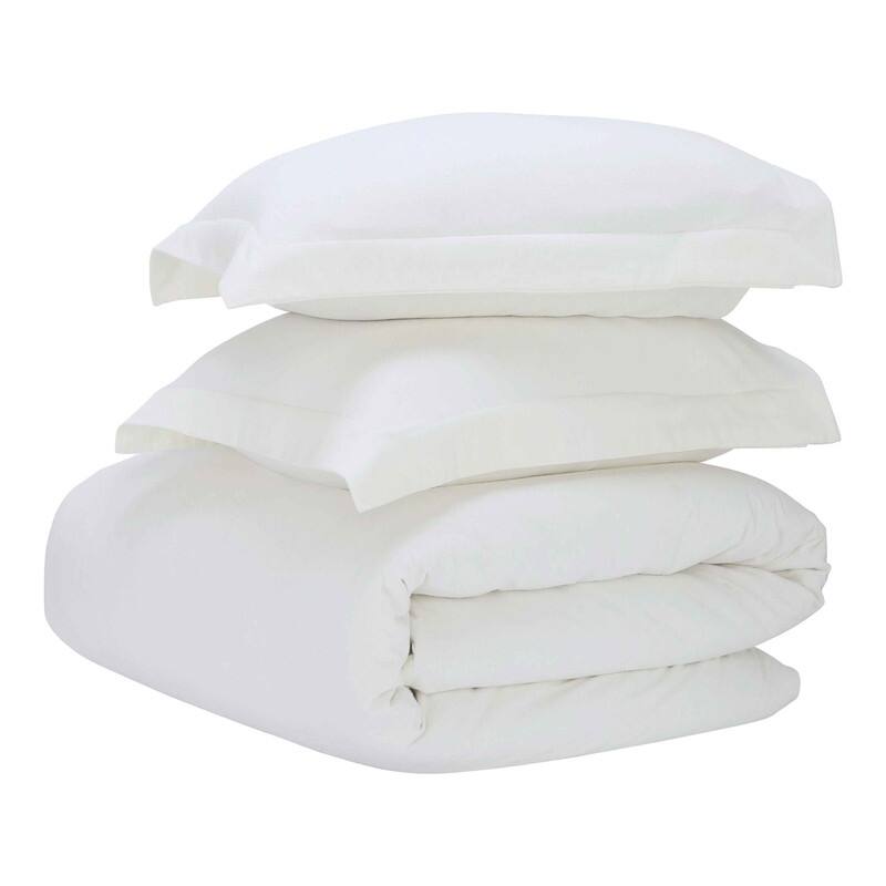 Blue Nile Mills Solid Flannel Cotton Duvet Cover Set