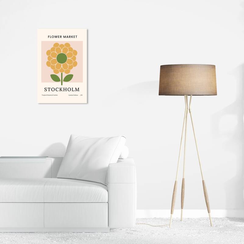 Wynwood Studio Canvas Floral and Botanical Flower Market Stockholm Green and Modern & Contemporary Wall Art Canvas Print - 24 x 16