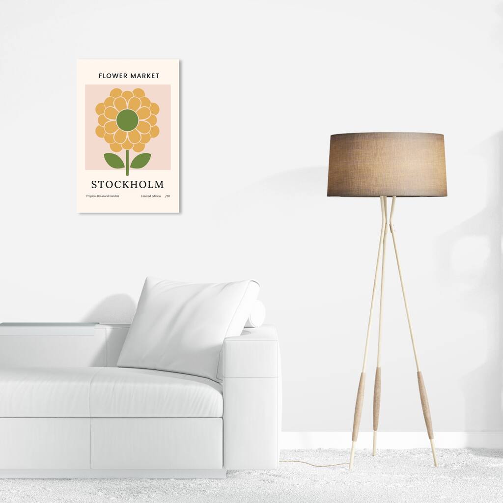 Wynwood Studio Canvas Floral and Botanical Flower Market Stockholm Green and Modern & Contemporary Wall Art Canvas Print