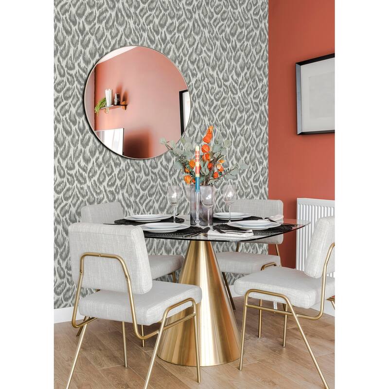 A-Street Prints Electra Grey Leopard Spot String Wallpaper