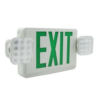 Emergency Exit Light, Adjustable Two LED Head Exit Sign Light, (Green ...