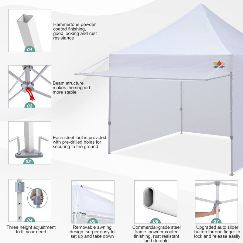 ABCCANOPY Pop up Canopy Tent with Awning and Sidewalls