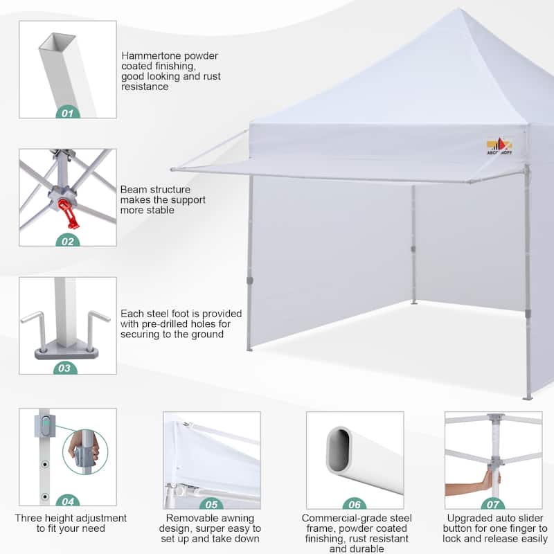 ABCCANOPY Pop up Canopy Tent with Awning and Sidewalls