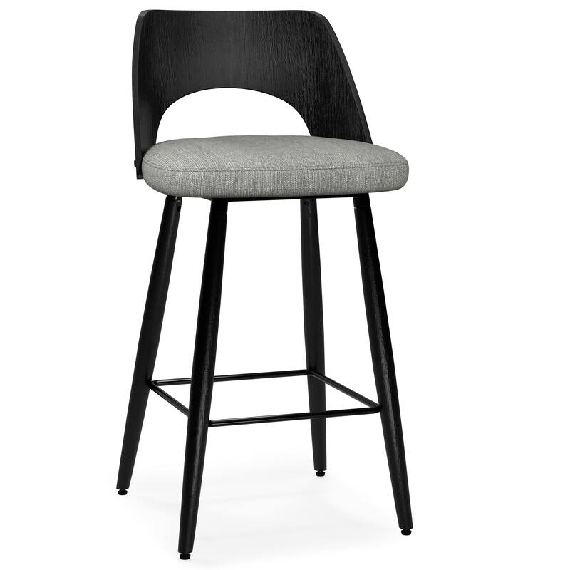 WYNDENHALL Addley Contemporary 16 inch Counter Height stool (Set of 2) - 18.5"D x 17.5"W x 34.6"H