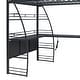 preview thumbnail 7 of 16, Full Size Loft Bed with 4 Layers of Shelves and L-shaped Desk USB Ports and Wireless Charging, Black