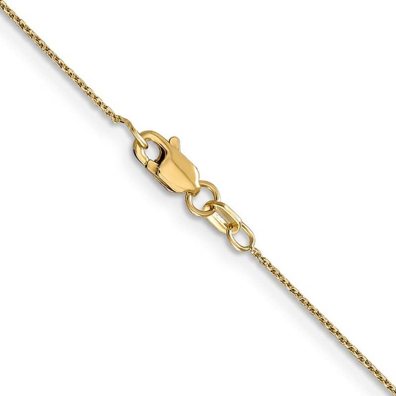 Curata 14k Yellow Gold Solid 0.75mm Diamond Cut Cable Chain Necklace (Lobster) Options: 16 18 20 22 24 26 30