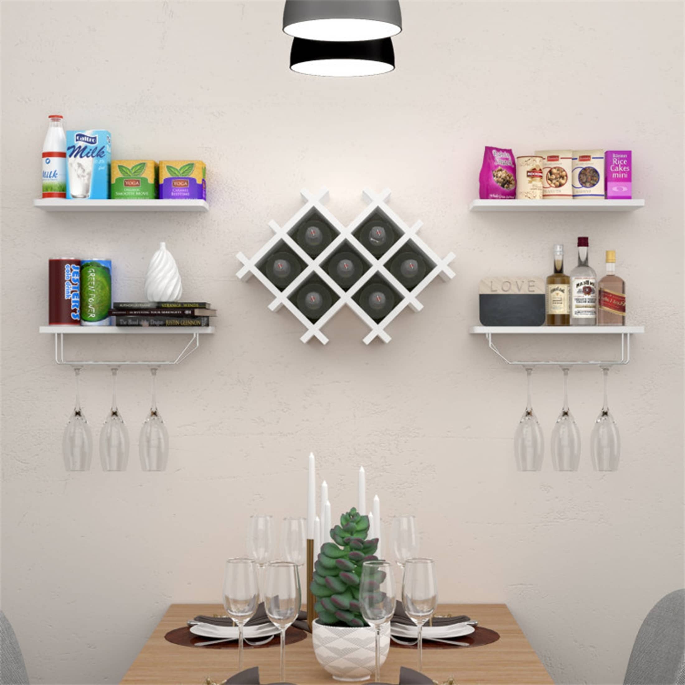 Set of 5 wall mounted wine rack top