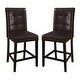 preview thumbnail 7 of 7, Contemporary Style Set of 2 Counter Height Chairs Brown Finish Dining Seating Cushion Chair Tufted Back Kitchen Dining Room
