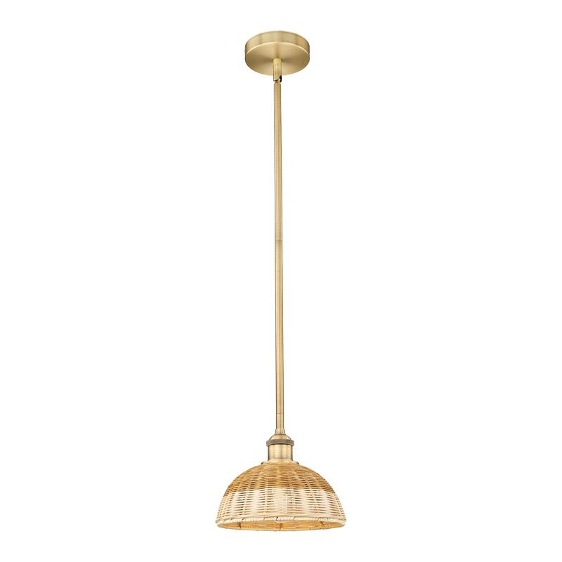 Innovations Lighting Endless Possibilities Edison - Bristol Natural II - 1 Light 9" Stem Hung Mini Pendant - Brushed Brass/Natural