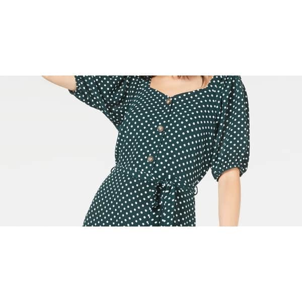 monteau dress green Monteau Women's dress Green Pleated 3/4 Sleeves Stretch Size L
