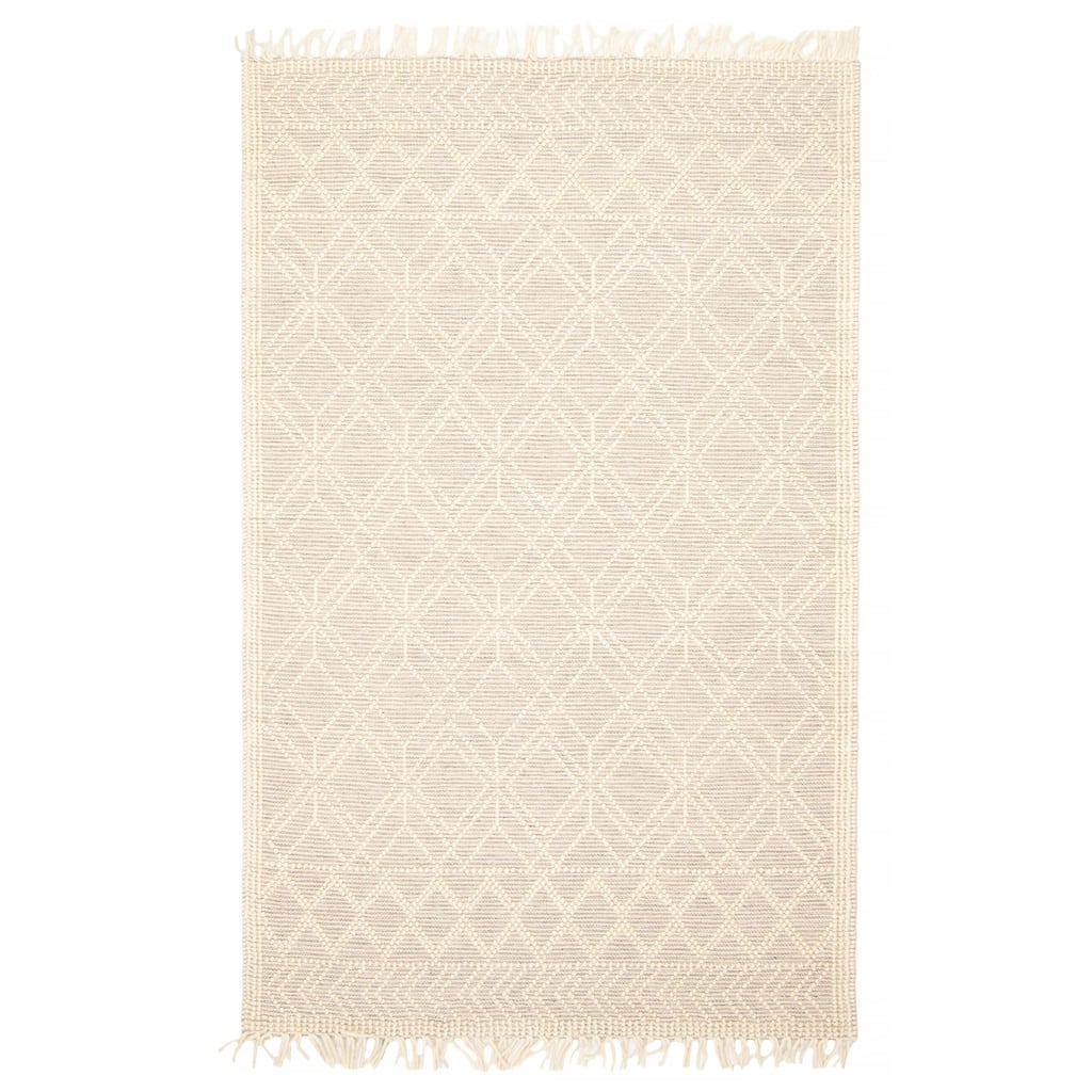ECARPETGALLERY Braid weave Sienna Cream Wool Rug - 5'0 x 7'10