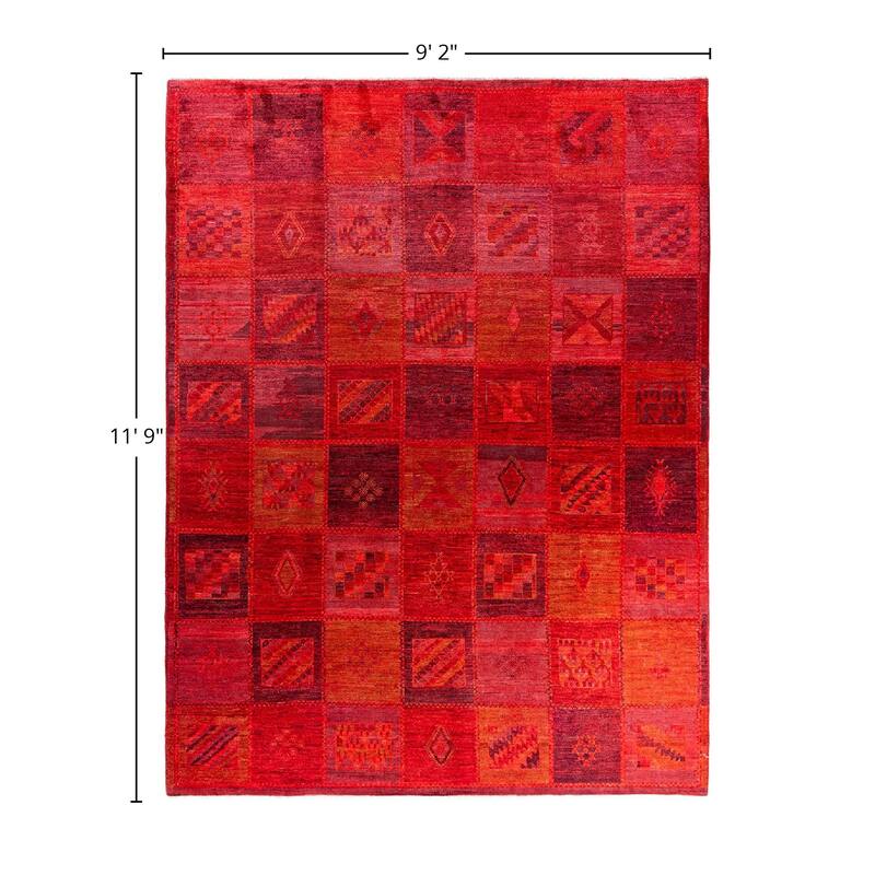 Vibrance One-of-a-Kind Hand-Knotted Area Rug - Red, 9' 2" x 11' 9" - 9' 2" x 11' 9"