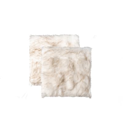 HomeRoots Set Of Two 17" X 17" Gradient Tan Faux Fur Dining Chair Pad - 17