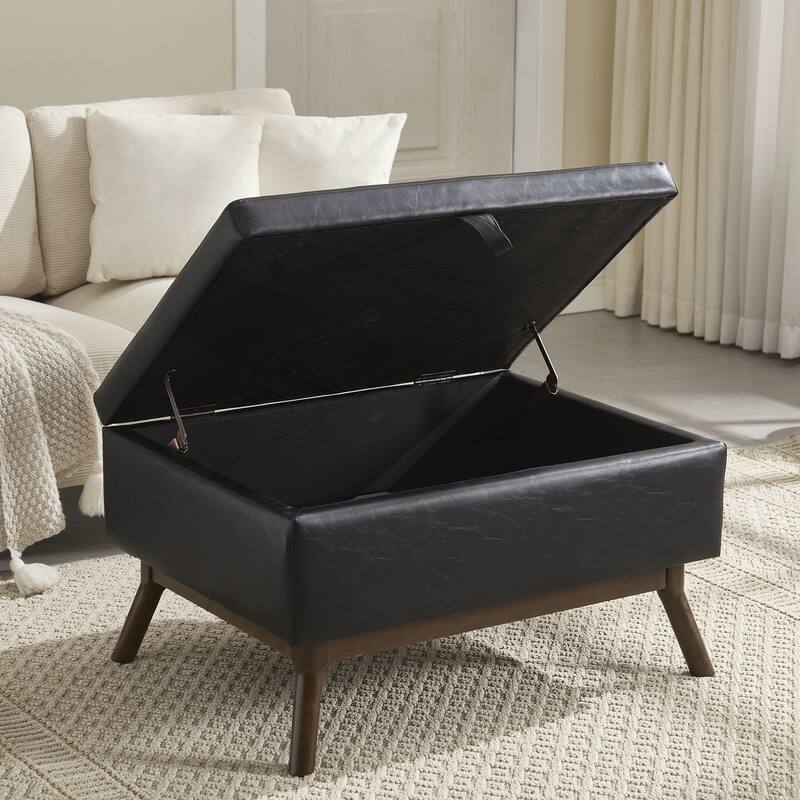 Versatile Mid-century Modern Storage Ottoman for Various Rooms