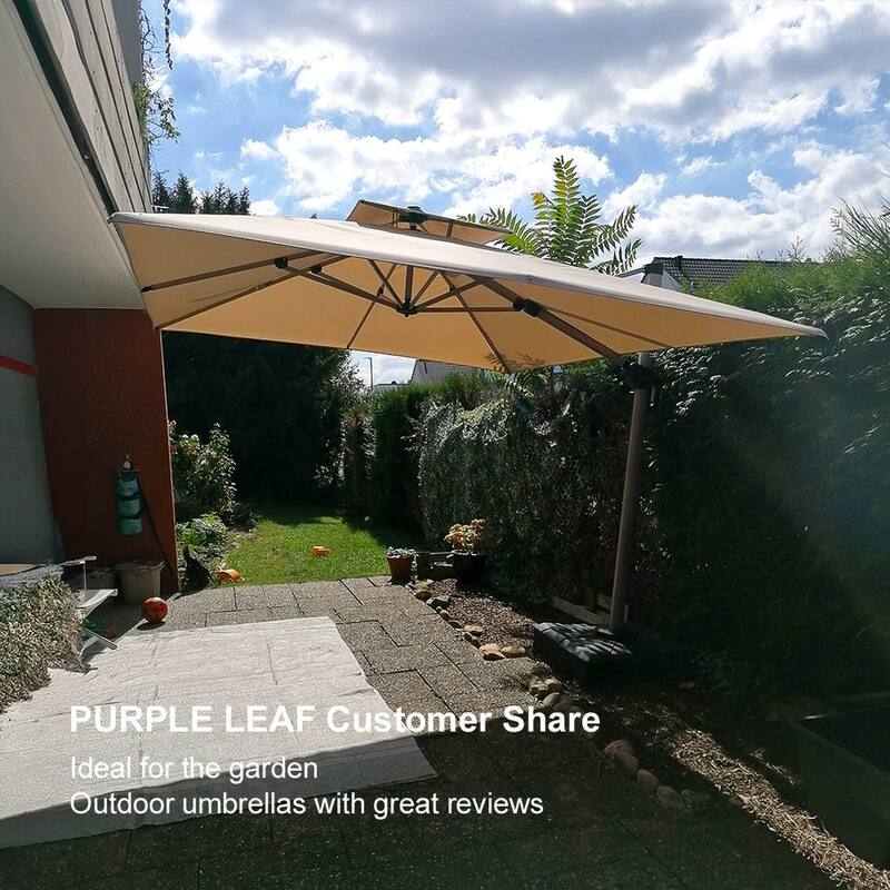 PURPLE LEAF Double Top 9x11/9x12/10x12/10x13ft Rectangle Umbrella Large Cantilever Outdoor Classic Umbrella
