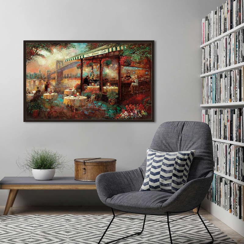 "The River Cafe" by Ruane Manning Print on Floating Canvas