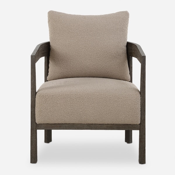 slide 2 of 5, Uttermost 23832 Sienna 27" Wide Wood Framed Polyester Accent Chair Sand
