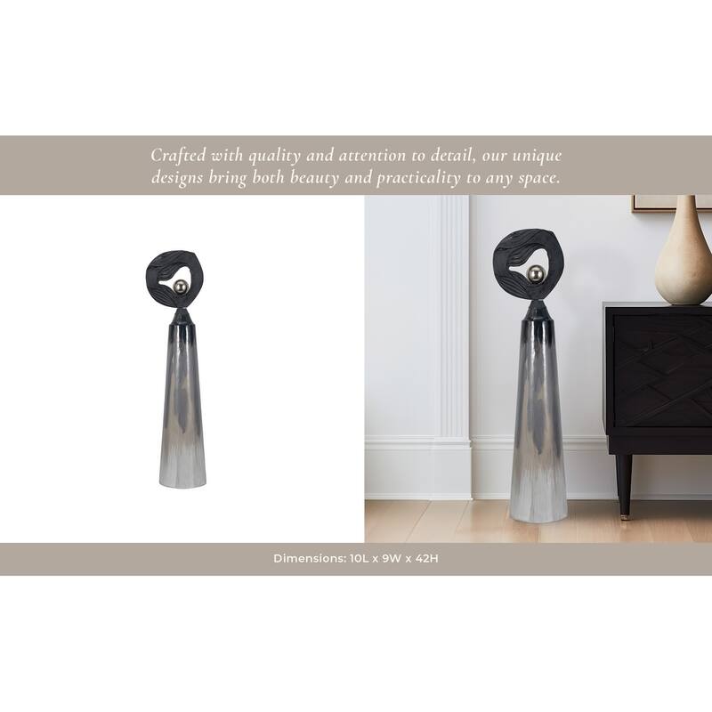 Sagebrook Home Modern Aluminum & Iron Decorative Vase - Sleek Contemporary Metal Accent