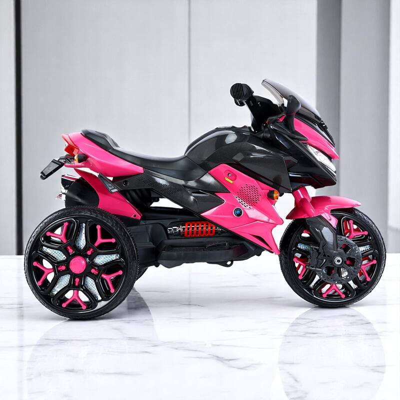 12V Kids Electric Ride-On Motorcycle with Manual Throttle, LED Wheel Lights, Bluetooth Music- Battery Powered Motorbike