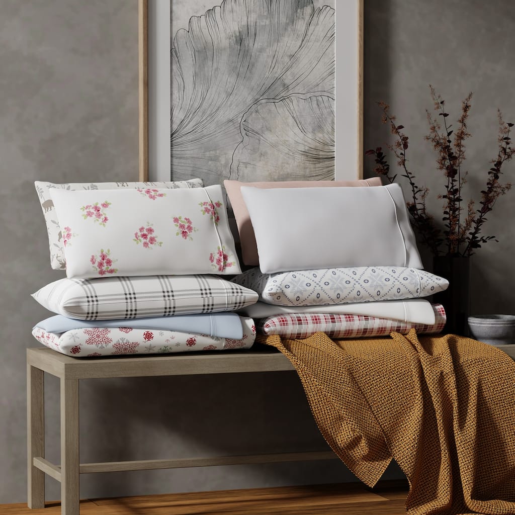 Color Sense Cotton Double Brushed and Extra Warm Flannel Sheet Set