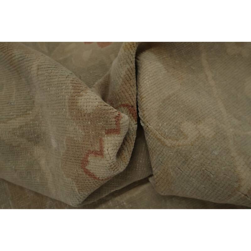 Hand Knotted Oriental 100% Wool Carpet Traditional All-Over Beige & Ivories Ziegler Area Rug - 12' 2'' X 8' 10''