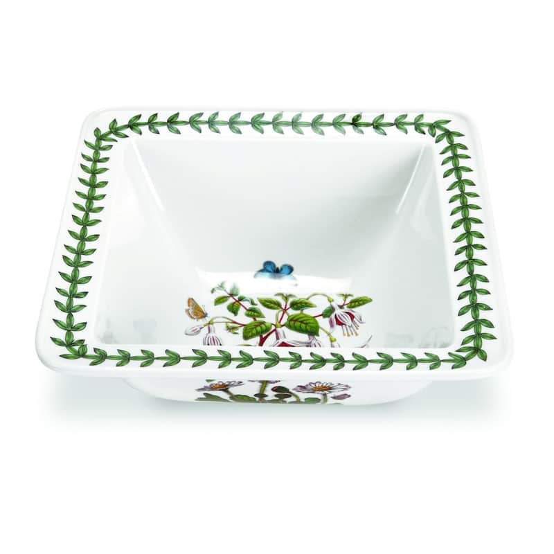 Portmeirion Botanic Garden Square Salad Bowl Assorted Motifs - 8.5" - 8.5" - 1 Piece