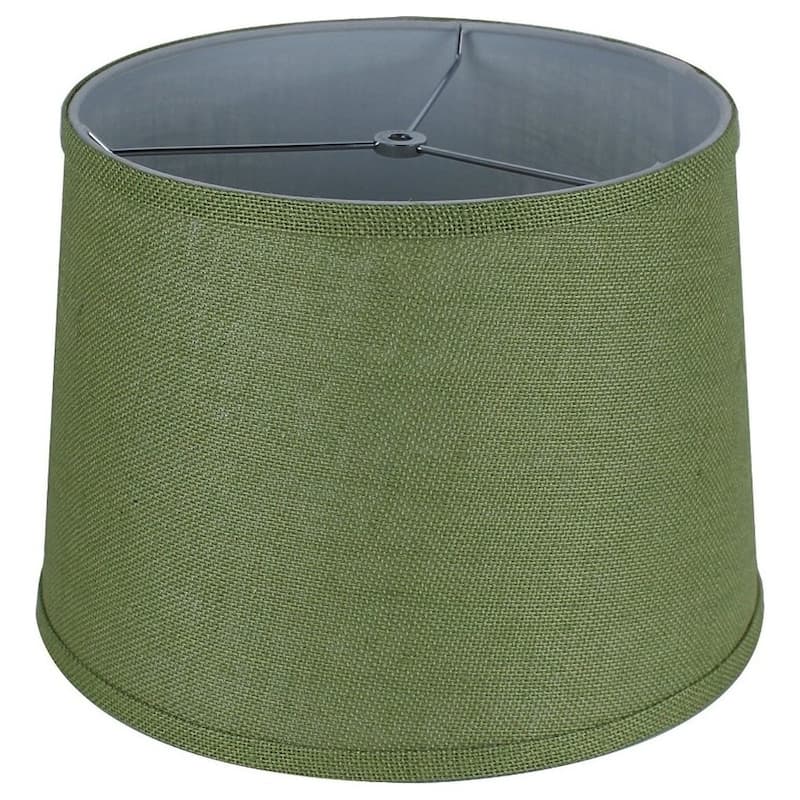French Drum Burlap Lampshade, 12" to 16" Bottom Size
