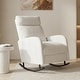 preview thumbnail 16 of 18, Set of 2 Rocking Chairs, Upholstered Nursery Glider Rocker, Recliner Armchair with Side Pocket for Living Room Bedroom Chenille White