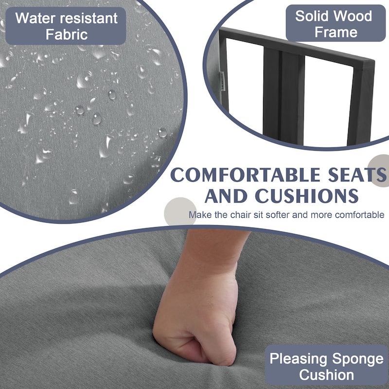 Outdoor Patio Wood Loveseat with Cushion