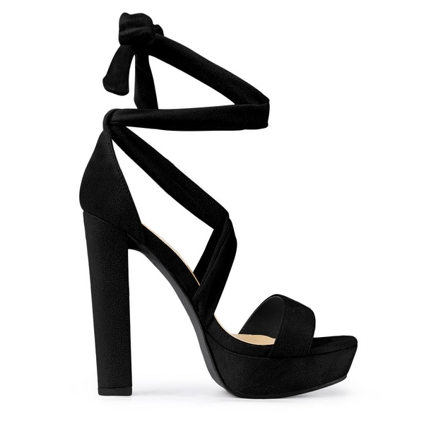 black platform heel sandals