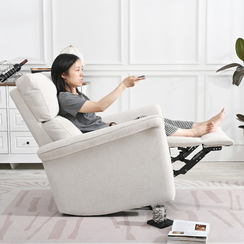 Manual Rocker Recliner Chair For Adults,Manual Rocking Glider Recliner,Fabric Nursery Chair,Single Sofa Recliner,Wide Armrests