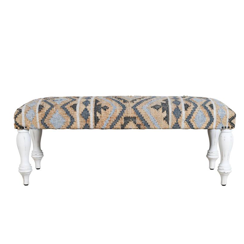 Sevita Salem Southwestern Upholstered Accent Bench Indoor Entryway Bench - 47" L x 16" W x 18" H