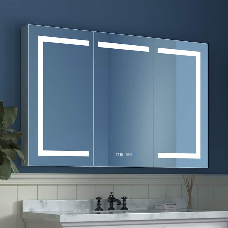 48"×32" LED Bathroom Medicine Cabinet with Mirror, Defogger, Stepless Dimming