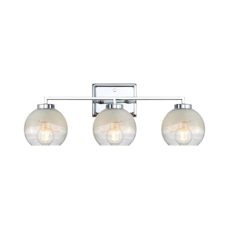 Golden Lighting 3094-BA3 Elliott 3 Light 25" Wide Vanity Light - Chrome / Alabaster Glass