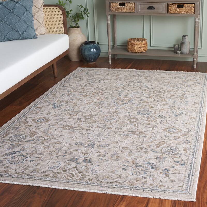 SAFAVIEH Finley Femke Floral Rug - Beige/Blue - 5'3" x 7'6"