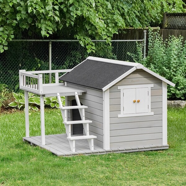 Outdoor Weather Waterproof Kennel for Small to Medium Sized Dogs Backyard Wooden Doghouse Patio Indoor Outdoor Puppy Shelter for Garden