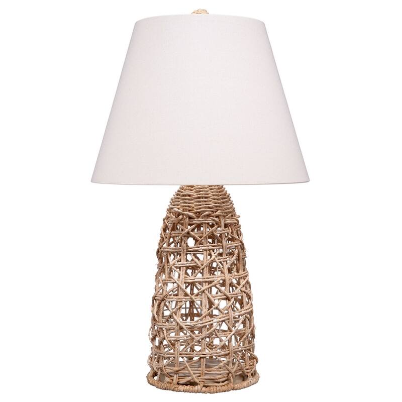 Jamie Young Kauai Rope Table Lamp with Linen Shade