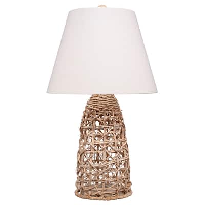 Jamie Young Kauai Rope Table Lamp with Linen Shade