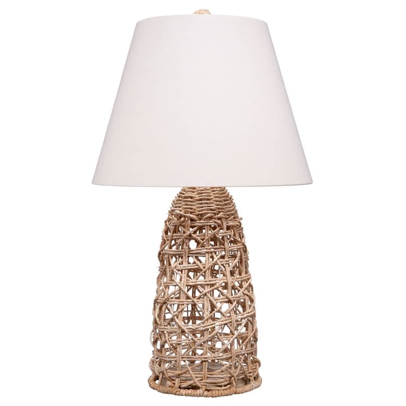 Jamie Young Kauai Rope Table Lamp with Linen Shade