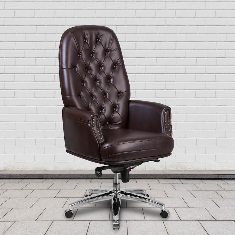 High Back Tufted LeatherSoft Executive Swivel Ergonomic Office Chair