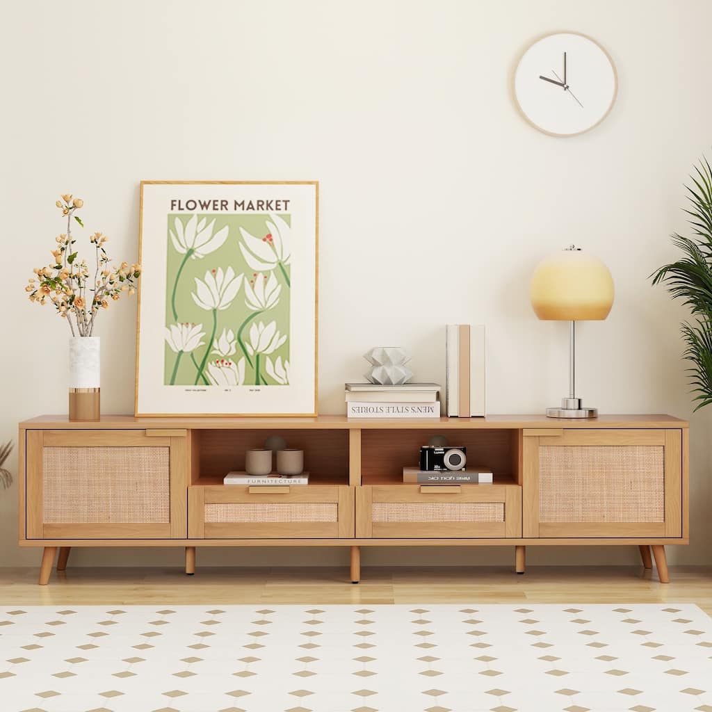Modern Farmhouse Style Media Console, Living Room TV Stand