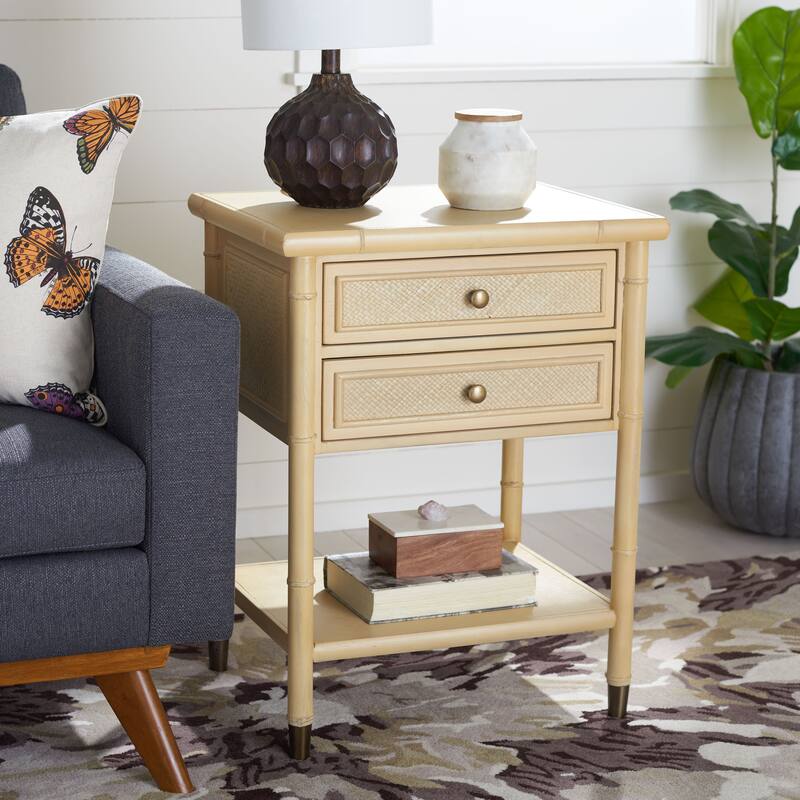SAFAVIEH Ahab 2-Drawer 1-Shelf Accent Table. - 21" W x 18" D x 27" H