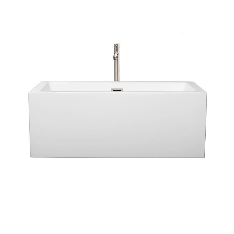 Wyndham Collection Melody 60-inch White Freestanding Soaking Bathtub