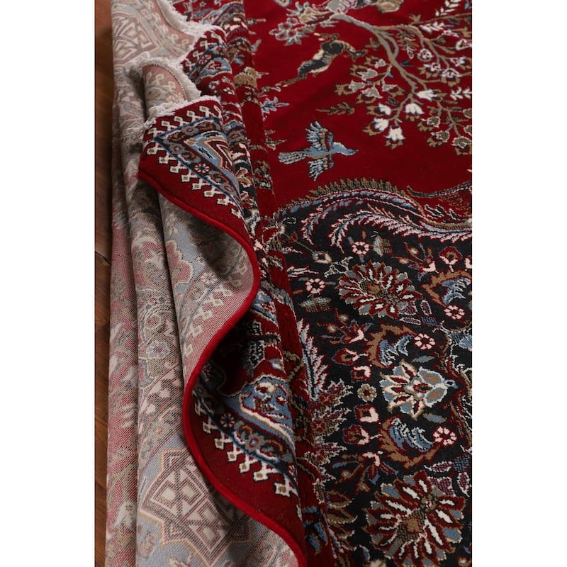 Animal Design Floral Kashan Turkish Area Rug Machine Made Carpet - 9'9" x 12'8"