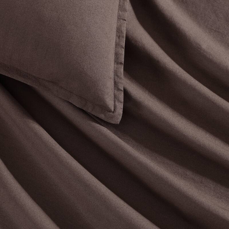Calvin Klein Washed Percale Cotton Solid Comforter Set
