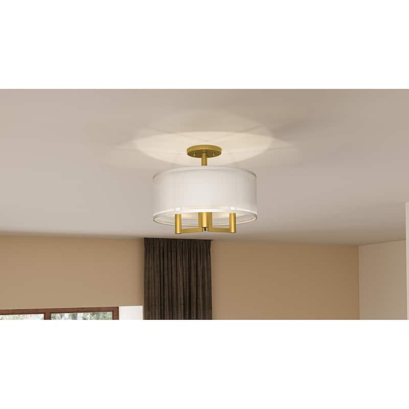 Bodnar 3-Light Aged Brass Semi-Flush Mount - Aged Brass