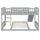 preview thumbnail 12 of 13, Twin Over Twin Bunk Bed with Slide and Ladder, Gray